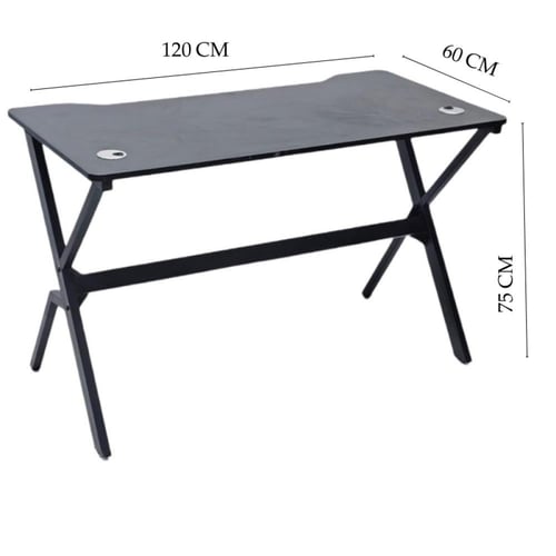 922-مكتب ثابت سطح أسود ميلامين 120*60*73