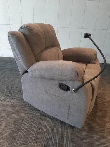 721- كنب استرخاء نور هزاز متحركة مخمل رمادي