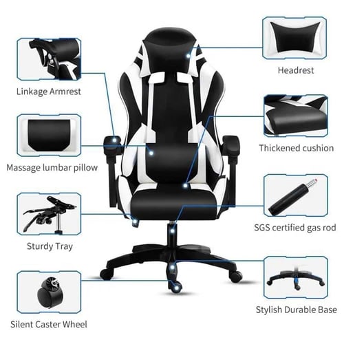 493- كرسي قيمنق ألفا مخمل أسود/رمادي مع مسند قدم