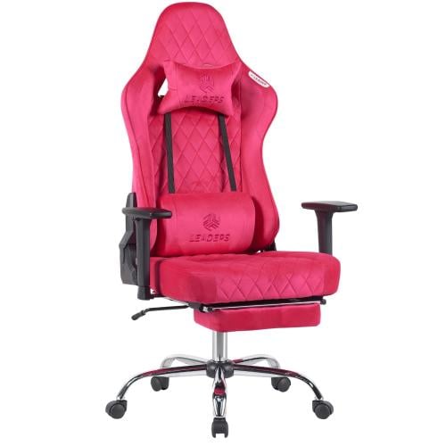 676-كرسي قيمنق ليدر فئة T دايموند مخمل وردي مع مسن...