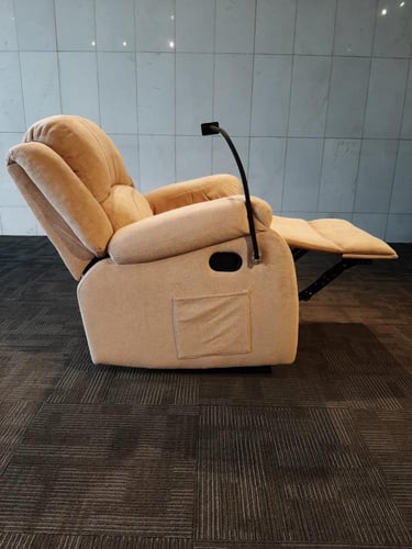 7200-كنب استرخاء نور هزاز متحركة مخمل بيج