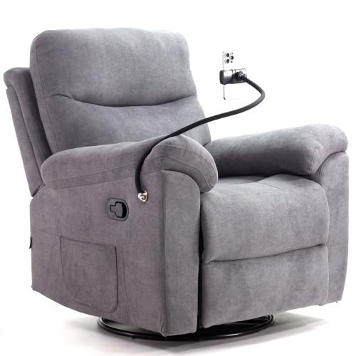 721- كنب استرخاء نور هزاز متحركة مخمل رمادي