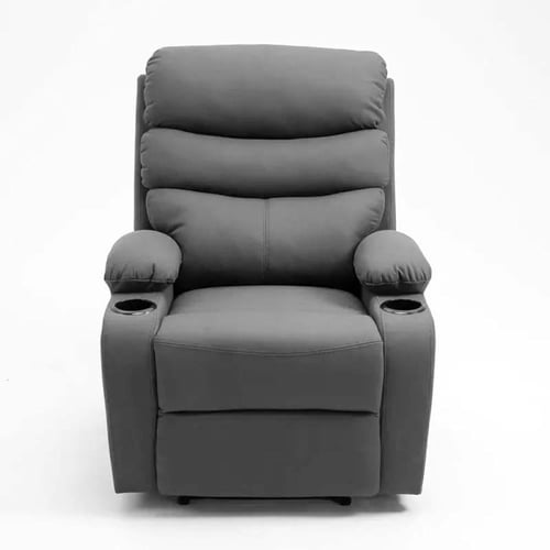 781- كرسي استرخاء ثابت ريمو ثابت جلد رمادي