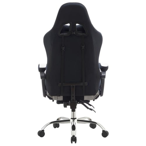 493- كرسي قيمنق ألفا مخمل أسود/رمادي مع مسند قدم