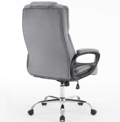 528-كرسي مكتب علا مخمل رمادي فاخر