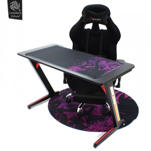 933 - ماوس باد و لبادة أرضية كرسي بنفسجي وأسود