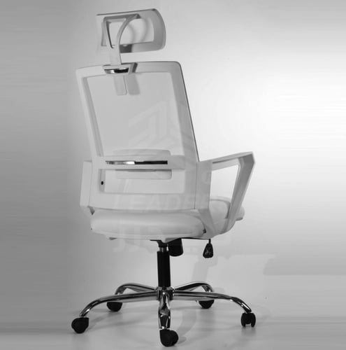 593-كرسي مكتبي أبيض ايكيدا شبك دوار