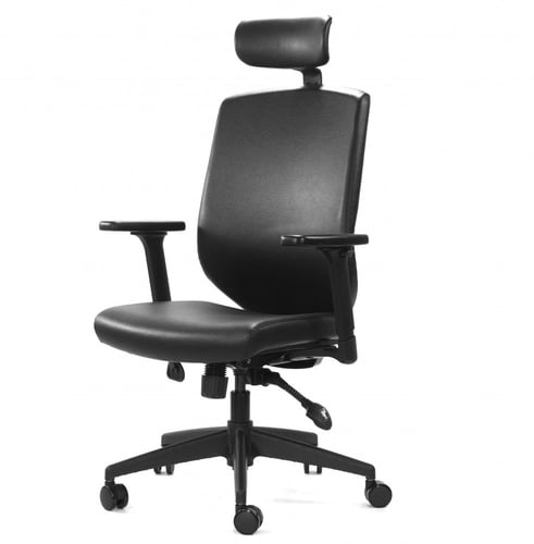 070-كرسي مكتب فاخر جلد أسود Daeha