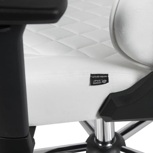 633-كرسي قيمنق ألعاب ليدر فئة T المخمل أبيض دايمنو...