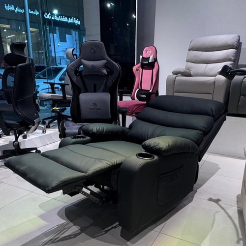 771- كرسي استرخاء ثابت ريمو ثابت جلد أسود