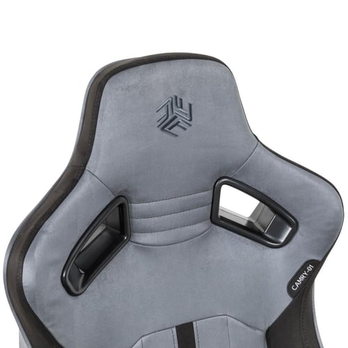 371- كرسي قيمنق مكتبي كامري مخمل رمادي مع مسند قدم