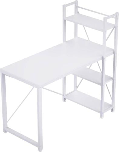 921-طاولة أبيض مع أرفف 120*60*72/118