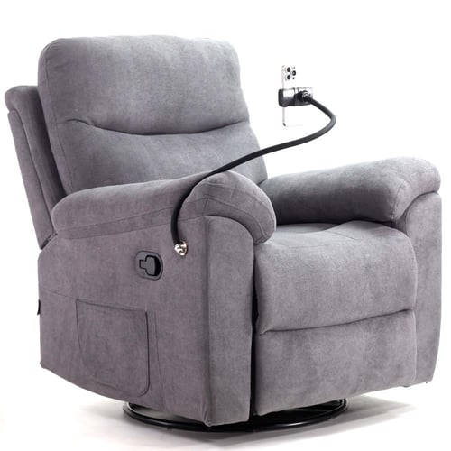 721- كنب استرخاء نور هزاز متحركة مخمل رمادي