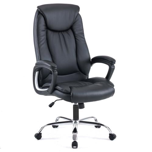 646- كرسي مكتب أورورا من الجلد الأسود