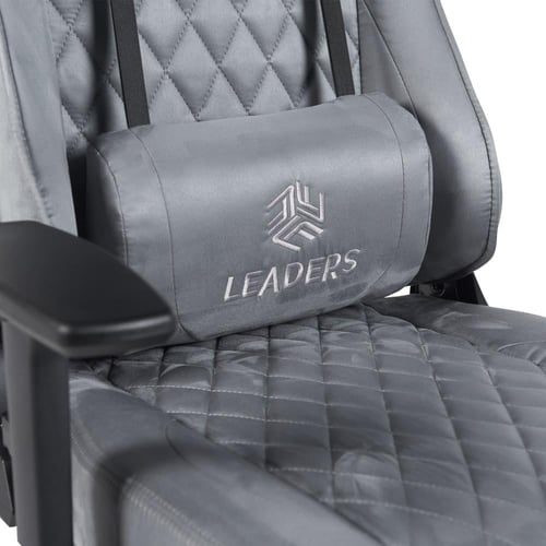 619-كرسي قيمنق ليدر فئة T مخمل رمادي دايموند مع مس...