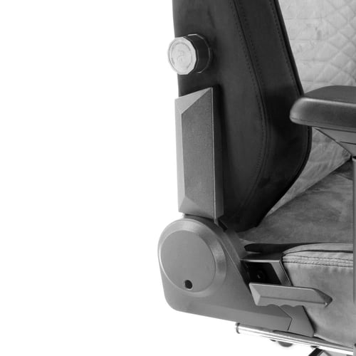 380- كرسي قيمنق مكتبي سايبر مخمل رمادي مع مسند قدم