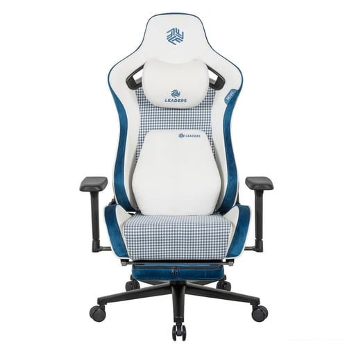 390- كرسي قيمنق مكتبي نوفا مخمل أزرق مع مسند قدم