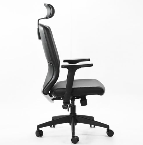 070-كرسي مكتب فاخر جلد أسود Daeha