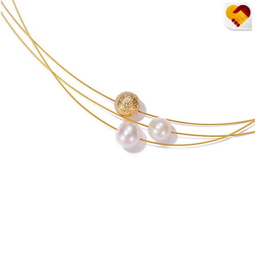 سلسلة ذهبي رقيقة بادوار لولو ذهبي وفضي