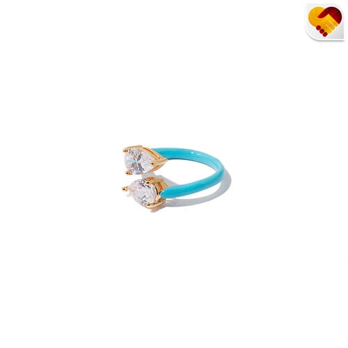 خاتم ازرق واصفر فصين متقابلات