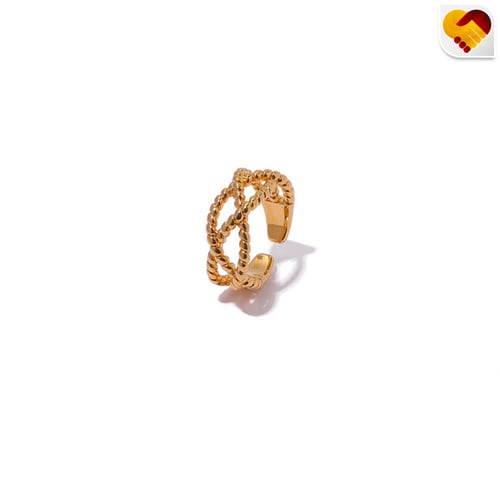 خاتم ذهبي بتصميم متشابك