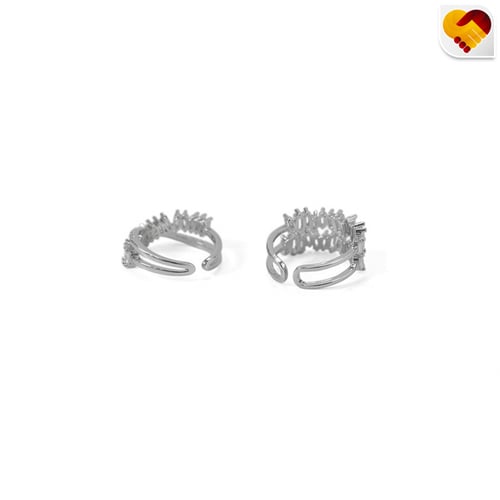 خاتم فضي مزين بلمعة