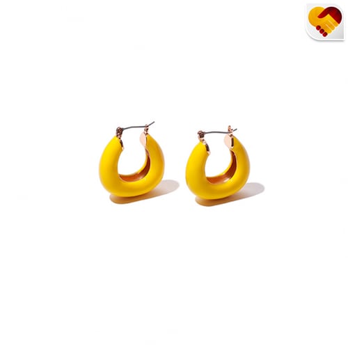 حلق دائري باللون الاصفر والرصاصي