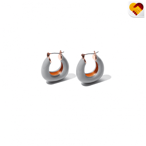 حلق دائري باللون الاصفر والرصاصي