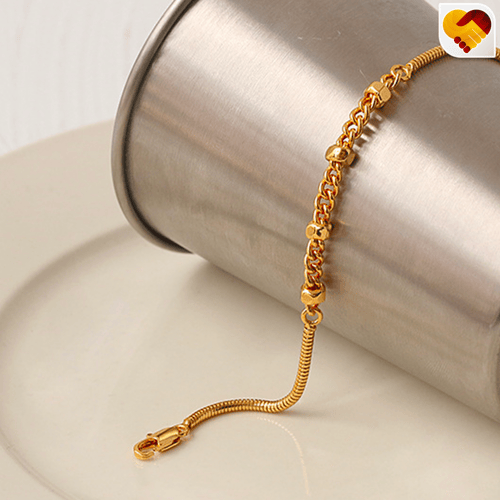 سوارة ذهبي مع زينة بالمنتصف