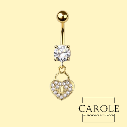 حلق بيرسنق للسرة طبي شكل قلب