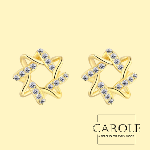 حلق صغير فضّة 925 (#1) لون ذهبي