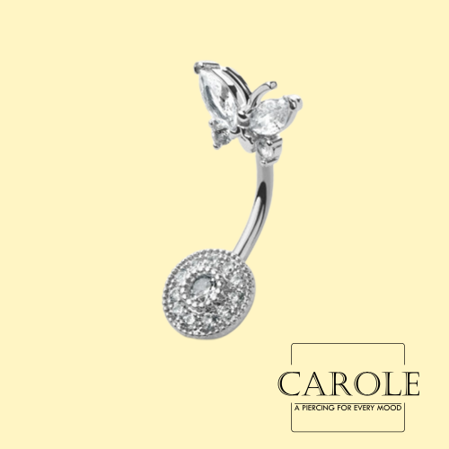 حلق بيرسنق للسرة طبي شكل فراشة