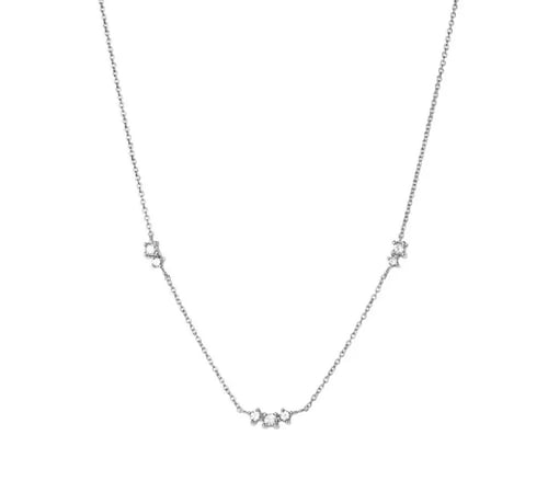 سلسال فضة مرصع بكرستالات زركون