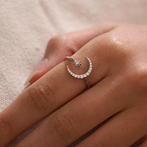 خاتم نجمة وقمر adjustable