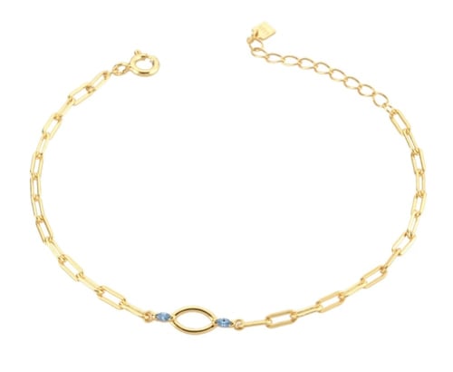 اسورة فضة 925 مطلية ذهب 18K