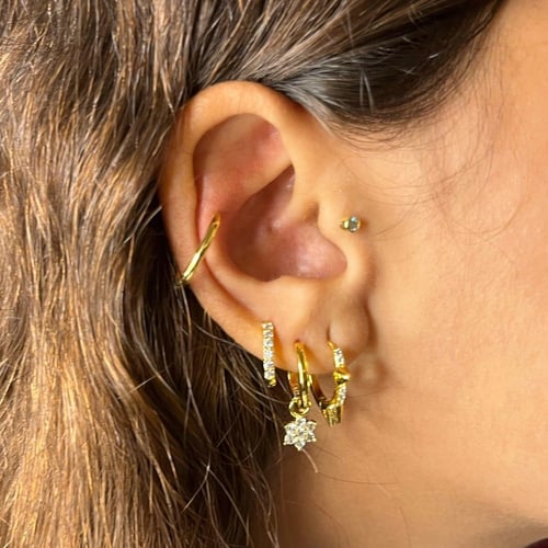 مجموعة ٦ حلقان فضة فردية ( اذن وحدة )