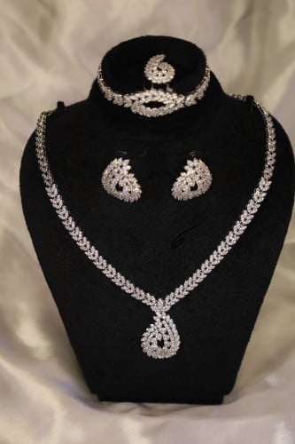 طقم فضة زيركون دقة الماس