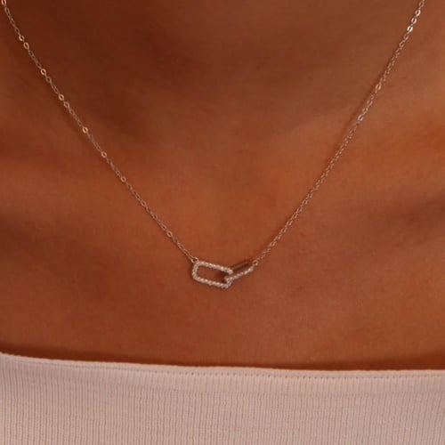 سلسال فضة عيار 925 مرصع بالزركون