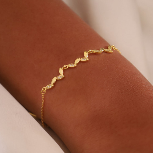 اسورة فضة 925 مطلية ذهب 14K