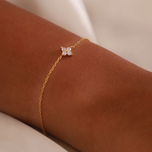 اسورة فضة 925 مطلية ذهب 14k