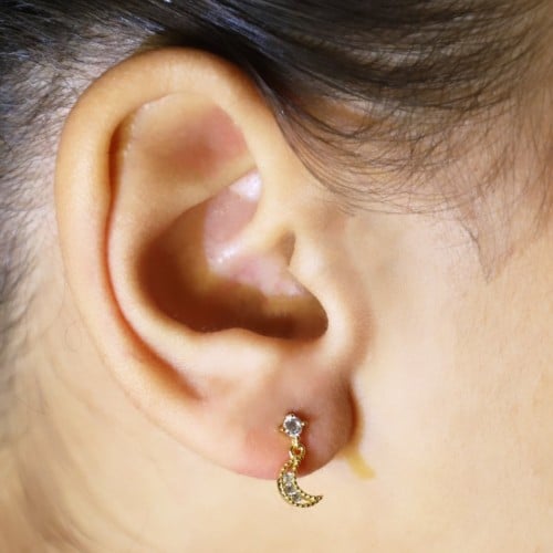 زوج حلقان فضة مطلي ذهب عيار 14k