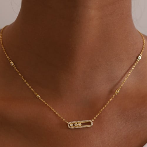 سلسال فضة 925 مرصع بالزركون