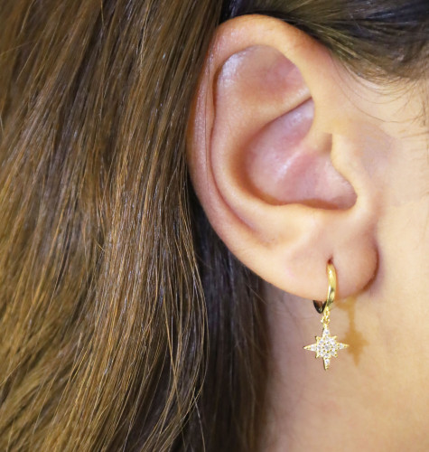 زوج حلق فضة 925 بلونين