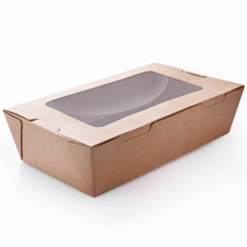 علب ورقية بنافذة شفافة 25انز - 200 حبة