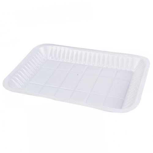 صحن بلاستيك مستطيل مقاس 23 × 16 سم رقم 3 أبيض - 10...