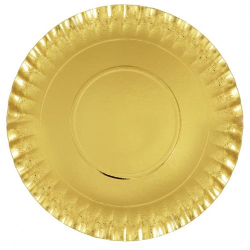صحن ورق دائري مقاس 20 سم ذهبي - 240 حبة
