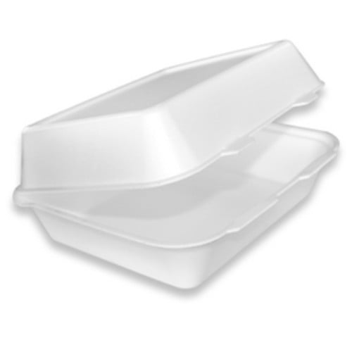 علب فلين بغطاء متصل للوجبات كبير أبيض - 100 حبة