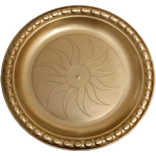 صحن بلاستيك دائري مزخرف مقاس36 سم ذهبي - 10كجم