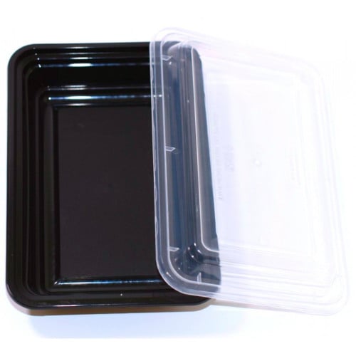 علب بلاستيك للمايكرويف أسود 500 مل مقاس 12 × 18 ×...