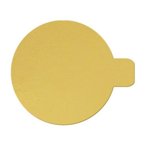 قاعدة كيك ورقية ذهبية دائرية بمسكة مقاس 4سم - 2000...